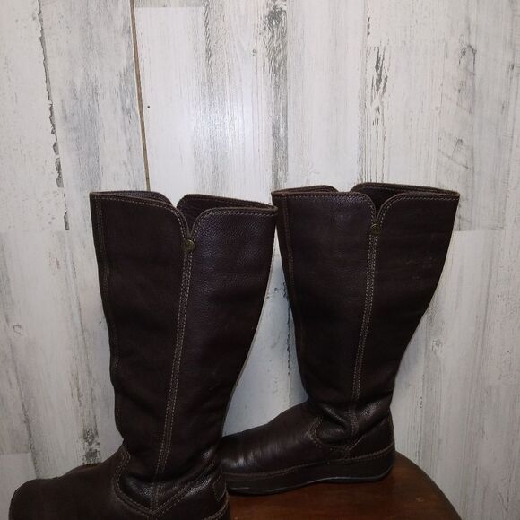 FitFlop Superboot Brown Tall Leather Boot Size 10 - Picture 9 of 15